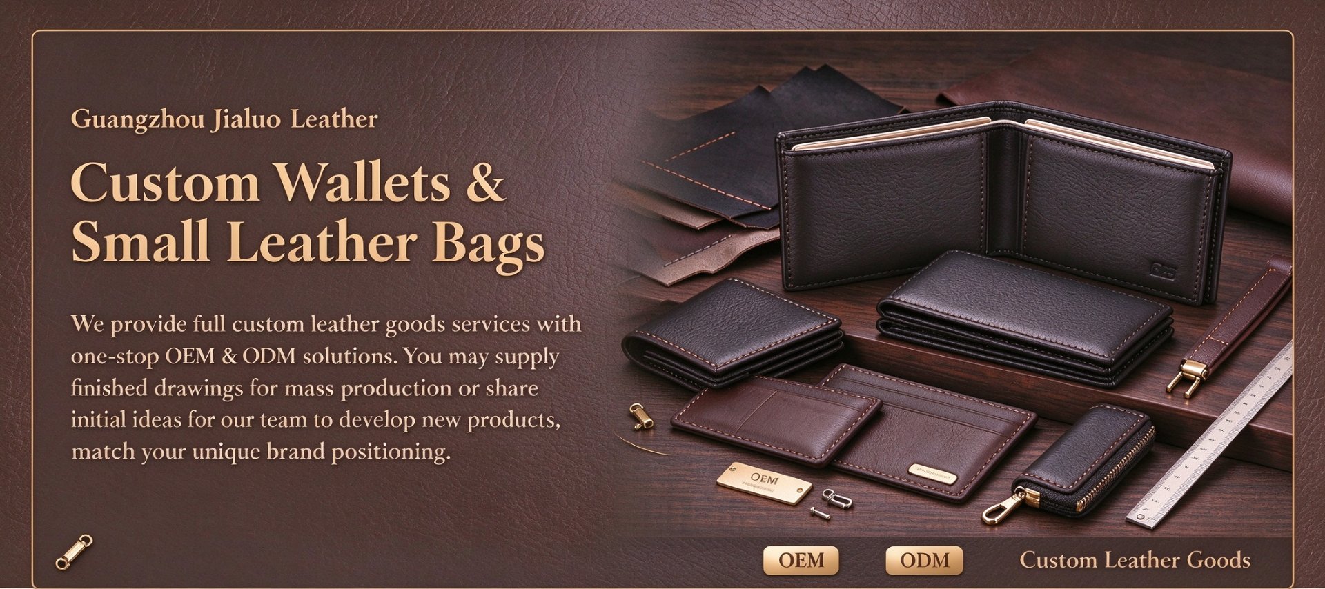 Guangzhou Jialuo Leather – custom leather wallets and small leather bags, OEM & ODM for brands worldwide